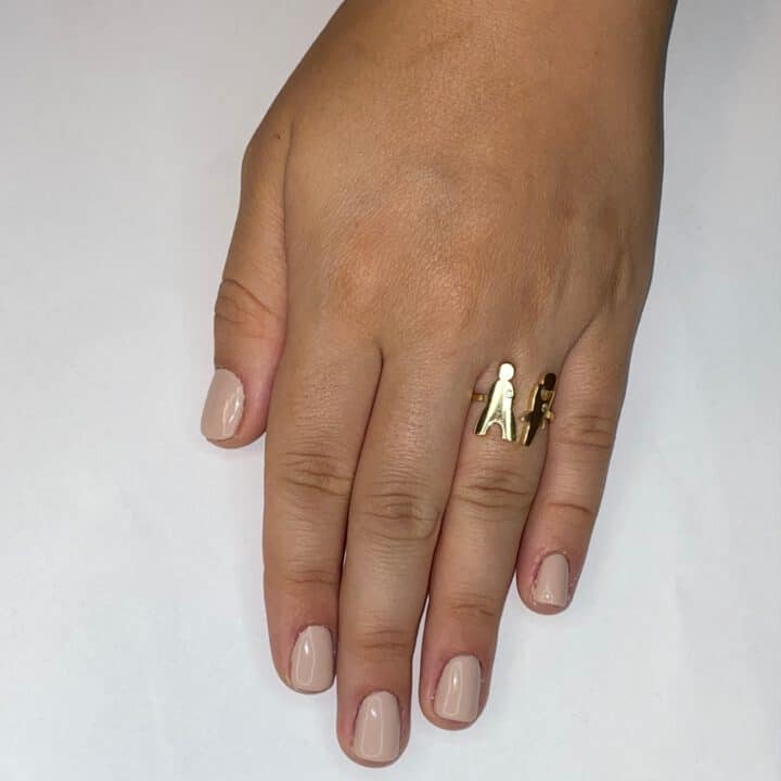 טבעת כסף S925 הרן אנד דאמן עם ציפוי רוז גולד
