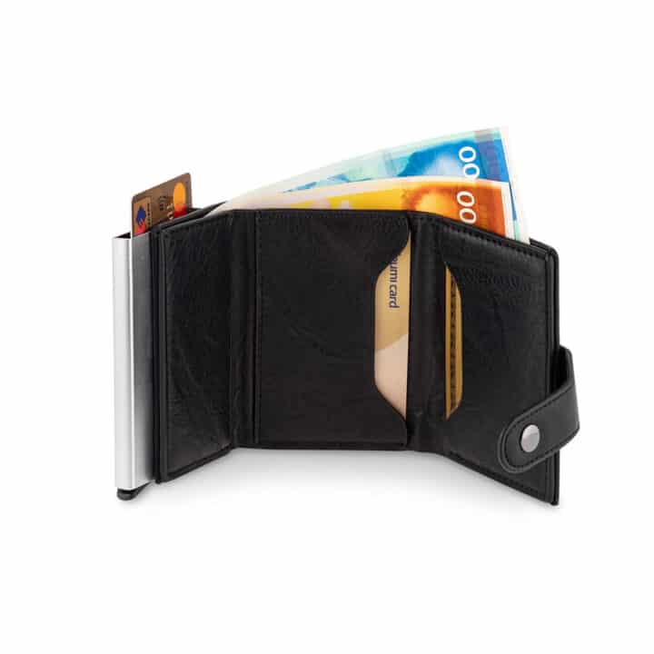 קליק כרטיסי אשראי בשילוב ארנק swiss – 8607 עם חריטה אישית